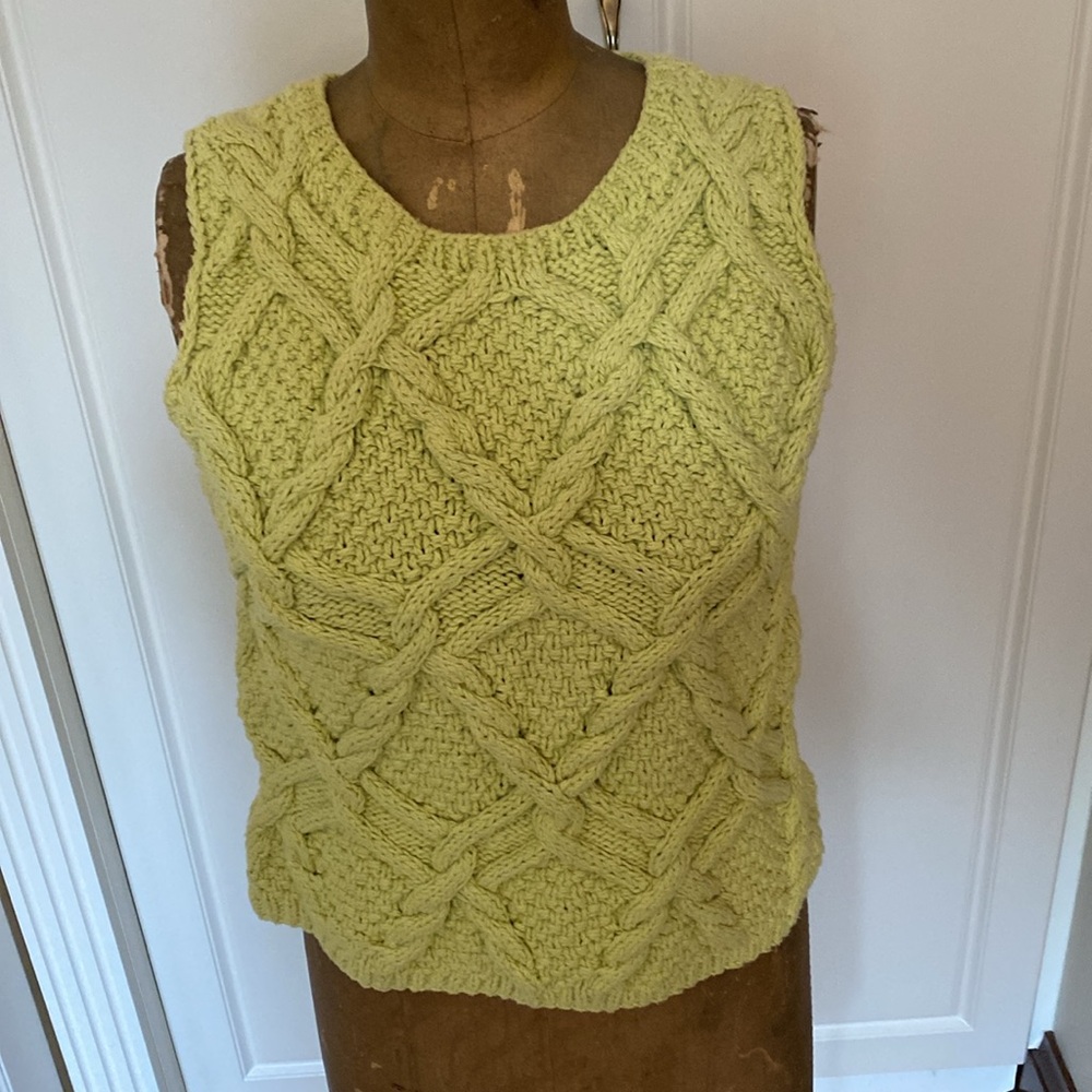 COMPANY by ELLEN TRACEY CHUNKY KNIT SLEEVES SWEATER TOP .